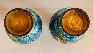 Pareja Jarrones Cloisonné Dragones