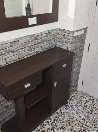 Conjunto espejo y mueble entradita