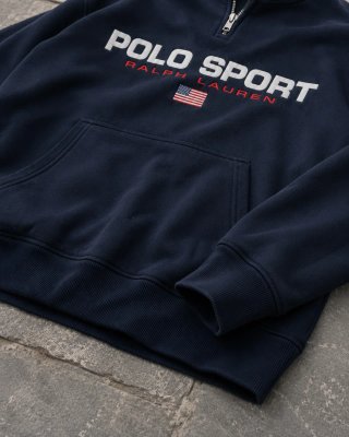 Jersey Polo Sport Ralph Lauren Azul Media Cremalle