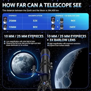 Telescopio refractor 90 mm apertura 800 mm NUEVO