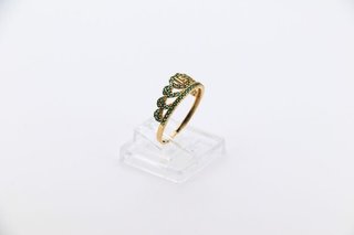 ANILLO PEQUEÑO CORONA 15 CIRCONITAS VERDES