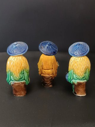 Set 5 Statuine Ceramica Cinesi Mudmen Vintage