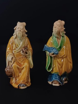 Set 5 Statuine Ceramica Cinesi Mudmen Vintage