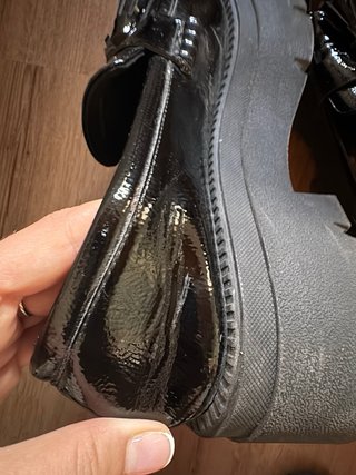 Mocasines Zara Mujer Talla 39 Charol Negro