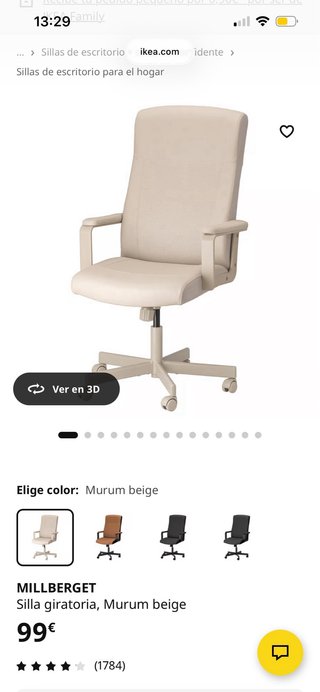 Silla de oficina beige