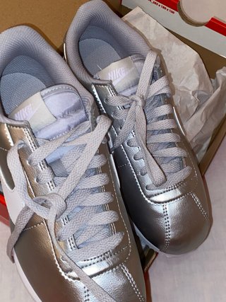 Zapatillas Nike Cortez Mujer Plateadas