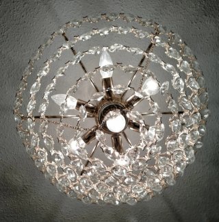 Lámpara de techo cristal de roca dorada
