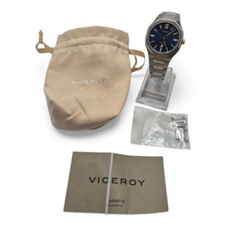RELOJ VICEROY SAPPHIRE 45000 ESFERA AZUL CORREA ACERO + ESTUCHE