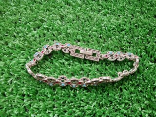 Pulseras mujer plata piedras multicolor