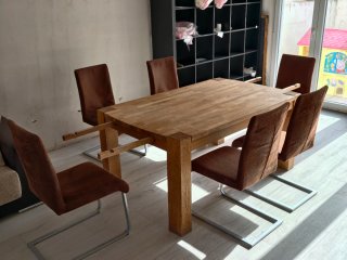 Mesa comedor roble y 6 sillas