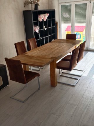 Mesa comedor roble y 6 sillas