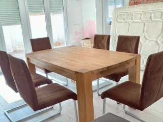 Mesa comedor roble y 6 sillas