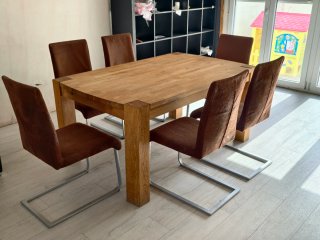 Mesa comedor roble y 6 sillas
