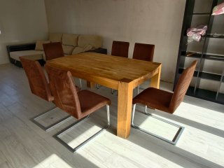 Mesa comedor roble y 6 sillas