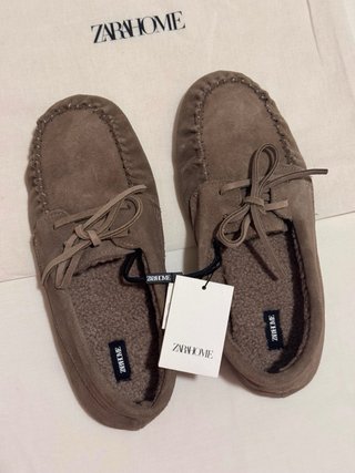 Mocasines piel y borreguito Zara Home
