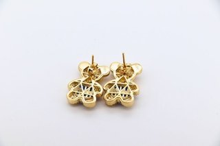 PENDIENTES OSO CON CIRCONITAS AZUL