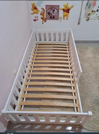 Cama infantil blanca 90x200
