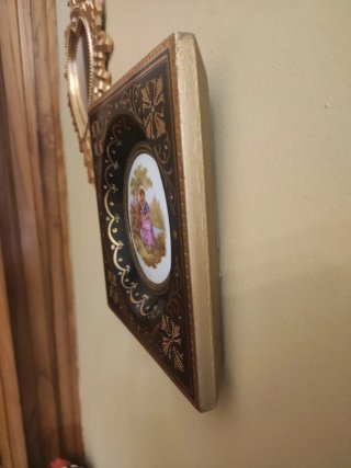 Cuadro/Placa de Porcelana Vintage Estilo Fragonard