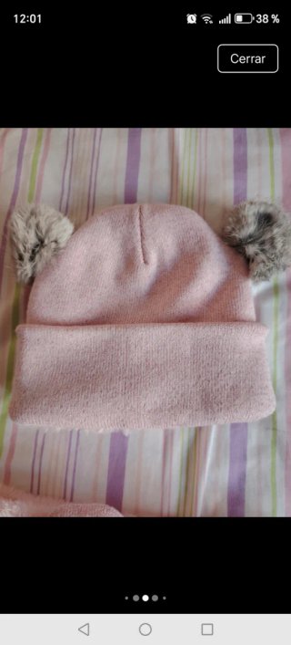 Lote Gorro, Manoplas y Bufanda Rosa