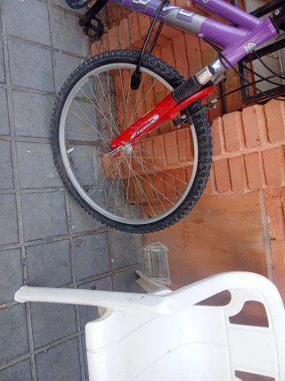 Bicicleta Montaña Morada y Blanca