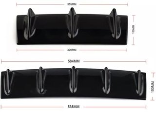 Difusor Parachoques Trasero Universal Negro