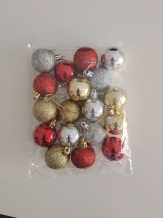 Bolas de Navidad Adorno Dorado, Rojo y Plateado