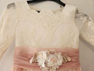 Traje Comunión Niña Talla 11 Encaje Rosa