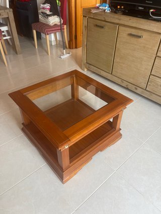 Mesitas de madera y cristal (2 unidades)
