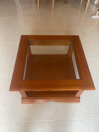 Mesitas de madera y cristal (2 unidades)