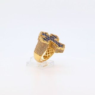 SELLO CRUZ CON CIRCONITAS BLANCAS Y AZULES.