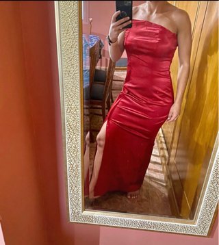 Vestido largo fiesta boda rojo