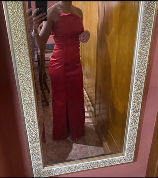 Vestido largo fiesta boda rojo