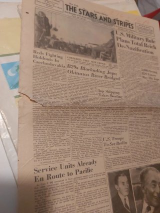 Periódico The Stars and Stripes Mayo 1945