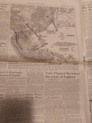 Periódico The Stars and Stripes Mayo 1945