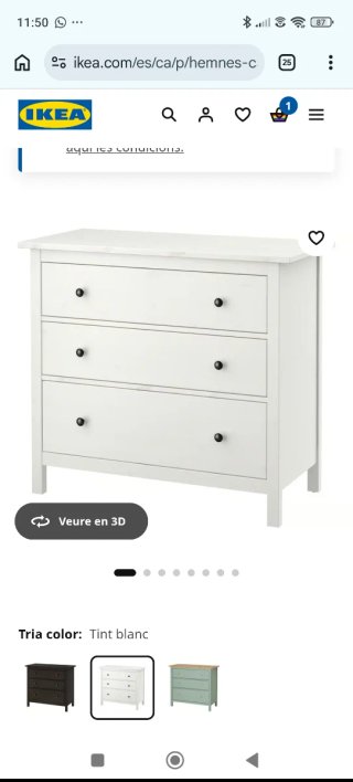Cajonera Ikea Hemnes Beige/amarillo pálido