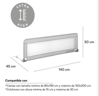 Barrera de Cama Jane Gris
