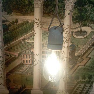 Portalampada punto luce in ceramica/ottone NUOVO
