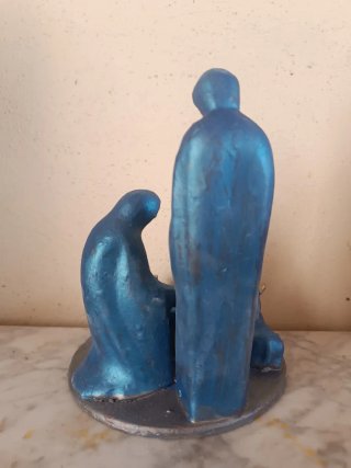 Nacimiento moderno 5 piezas azul y dorado