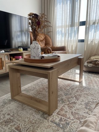 OFERTA Mesa centro ELEVABLE roble nodi