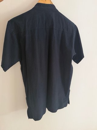 Camisa Mexicana Bordada Azul Talla S/M