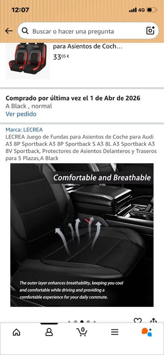 Fundas Asientos Coche Audi A3 (Nuevas)
