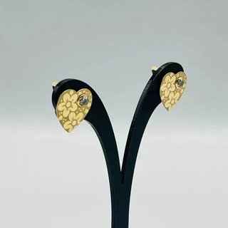 PENDIENTES CORAZON "FLORES" CON CIRCONITA.