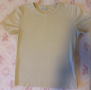 Camiseta Zara beige de canalé
