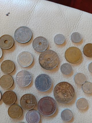 Lote de monedas antiguas, pesetas