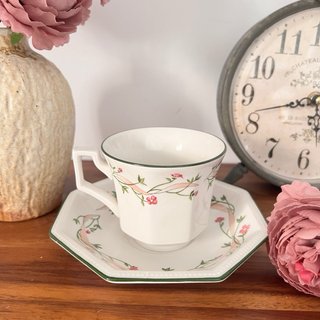 Taza y plato Johnson Bros porcelana