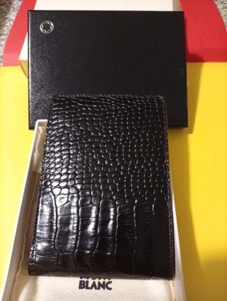 Portacarte Montblanc Pelle Nera Coccodrillo