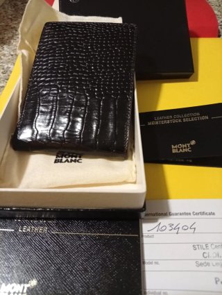 Portacarte Montblanc Pelle Nera Coccodrillo