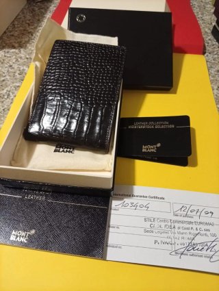 Portacarte Montblanc Pelle Nera Coccodrillo