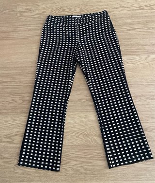 Pantalón tobillero cuadros blanco y negro