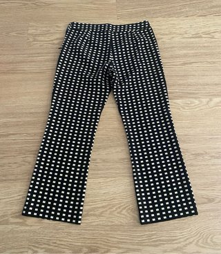 Pantalón tobillero cuadros blanco y negro
